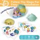 2024 New Anatomy Skull Model, 17 Parts Puzzle of Human Anatomy Skull, 10 Skull Knowledge Flash Cards, Detachable Palm Sized Mini Human Medical Skull Model, Medical Clinic Teaching Equipment, for Kids